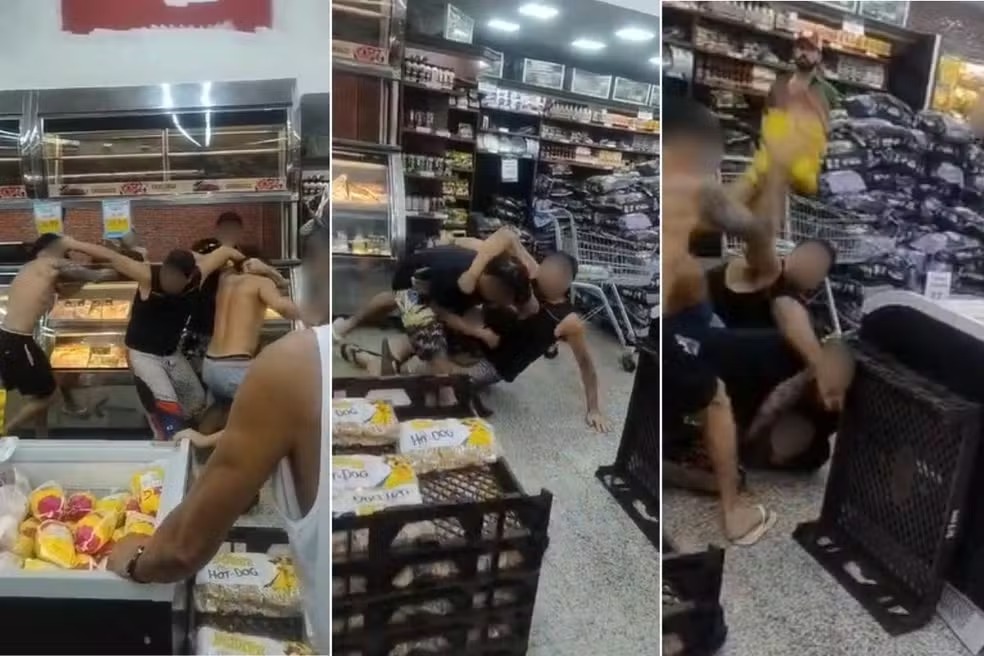 video:-compras-no-natal-terminam-em-agressao-em-fila-de-supermercado
