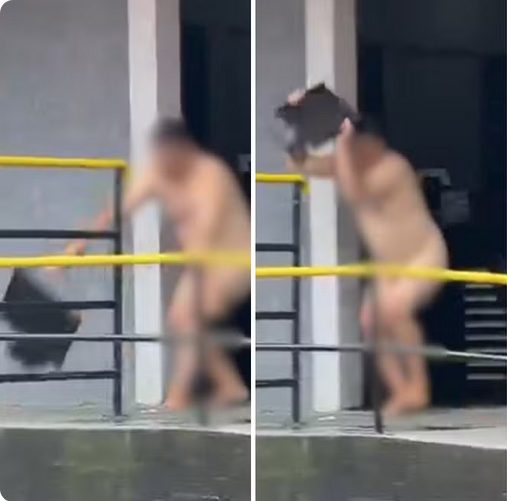 homem-pelado-promove-quebra-quebra-em-faculdade;-veja-video