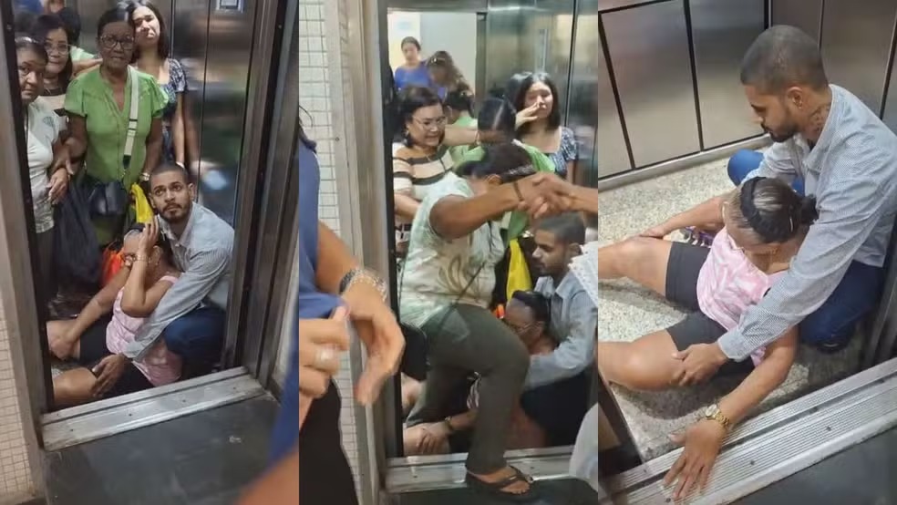 elevador-despenca-nove-andares-em-predio-comercial-e-deixa-gravida-e-idosa-feridas;-veja-video